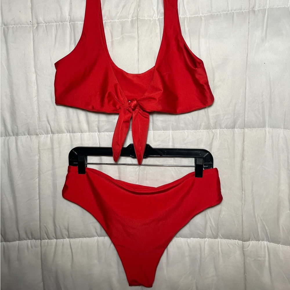 SHEIN Red Tie Bikini